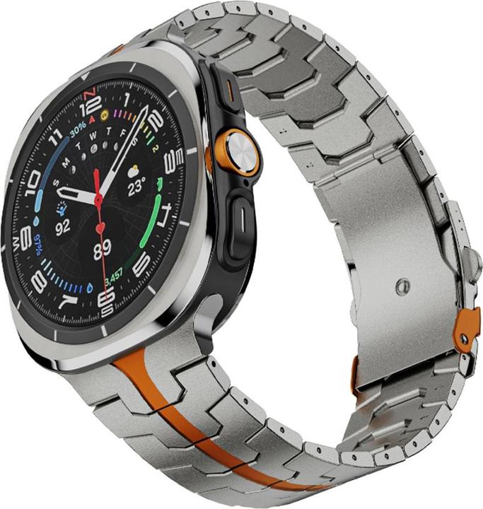 Techsuit - Watchband (W063) - Samsung Galaxy Watch Ultra 47mm - Titanium Orange (Acier inoxydable)