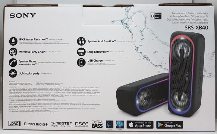 Image du produit Sony Srs-Xb40 (24 h, Fonctionnement sur batterie)