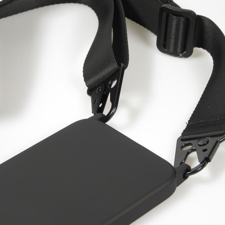 Actual product image PhoneLook Coque Silicone mat avec lanière et mousqueton en fer (Apple iPhone 14)