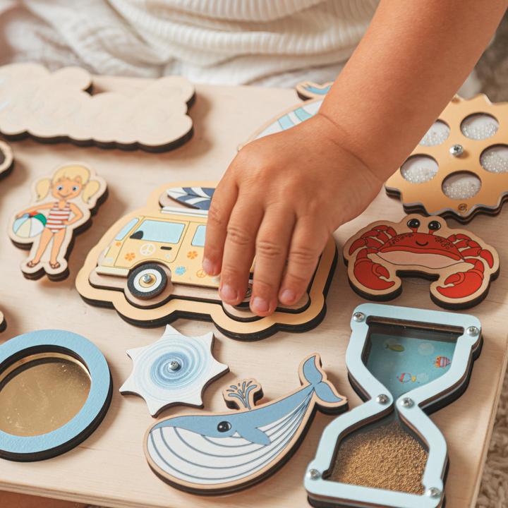 Produktbild Activity Board Handgefertigtes sensorisches Beschäftigungsbrett, Aktivitätsbrett, motorisches Spielzeug, perfektes