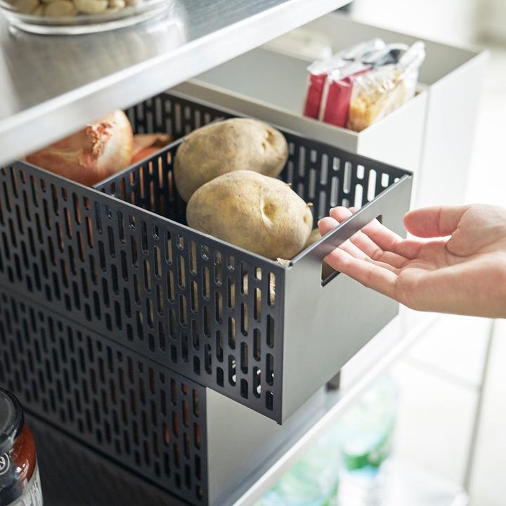 Actual product image Yamazaki TOWER vegetable basket (1 x, 15 x 32 x 12 cm)