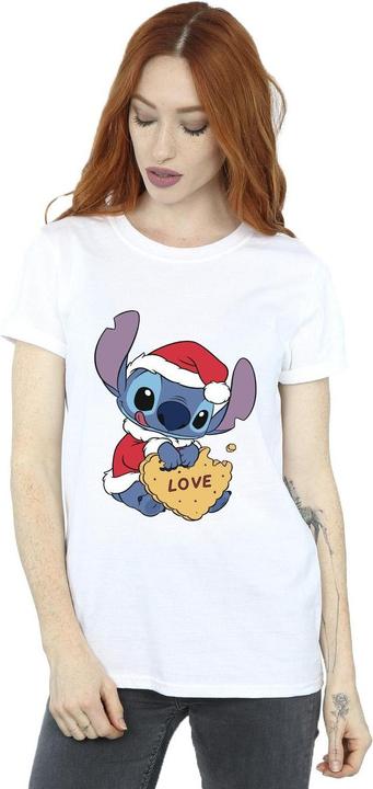 Disney Lilo And Stitch Christmas Love Biscuit TShirt (XL)