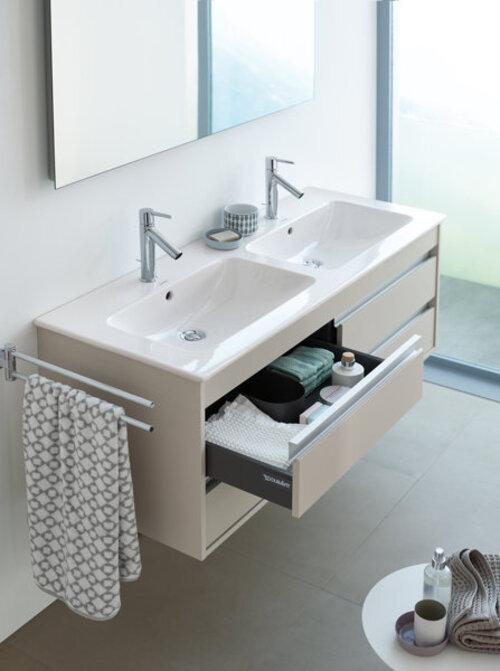 Image du produit Duravit ME by Starck lavabo double avec lavabo et robinetterie 1300x490mm 1 robinetterie blanc WG (490 mm, 1300 mm)