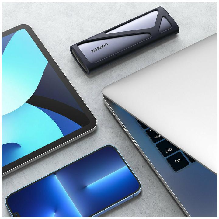 Productafbeelding Ugreen CM400 M.2 SSD behuizing, NVMe, SATA, 10Gbps, USB-C (Grijs) (M.2)