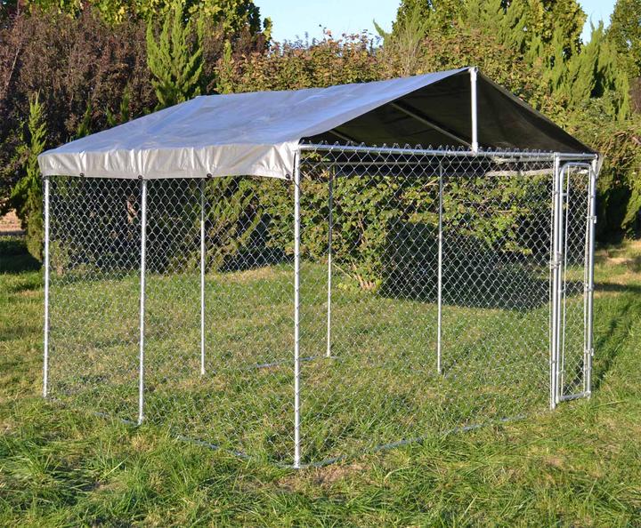 Produktbild Wiltec Hundezwinger 3x3m Dach Hundegehege Hundehütte Hundekäfig Freilaufgehege Tier (Hundezwinger)