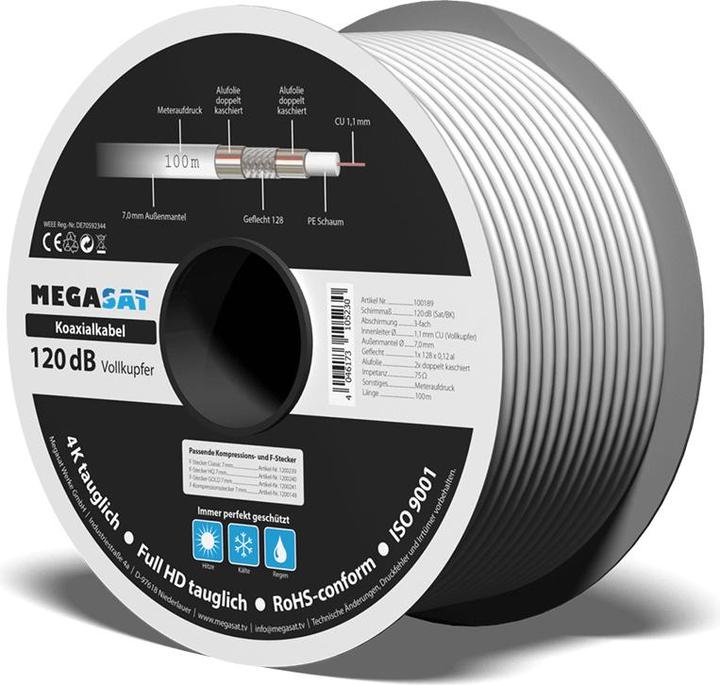 Produktbild Megasat Koax 120dB Kabel Vollkupfer 500m (120 dB, Mini-Spule)