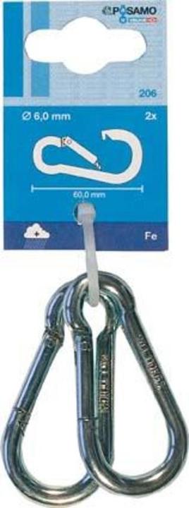 Actual product image Pösamo SB snap hook 50x5mm galvanised content: 2 pieces