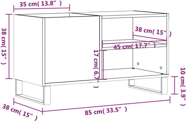 Produktbild VidaXL Plattenschrank Räuchereiche 85x38x48 cm Holzwerkstoff
