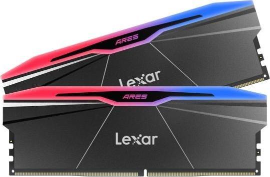 Image du produit Lexar Kit Barrettes mémoire 32Go (2x16Go) DIMM DDR5 Ares RGB 6000MHz (Noir) (2 x 16GB, 6000 MHz, RAM DDR5, U-DIMM)