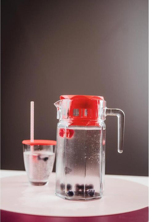 Produktbild Montana Furniture Wasserkrug Carre 1.5 l, Transparent Rot (1.50 l)