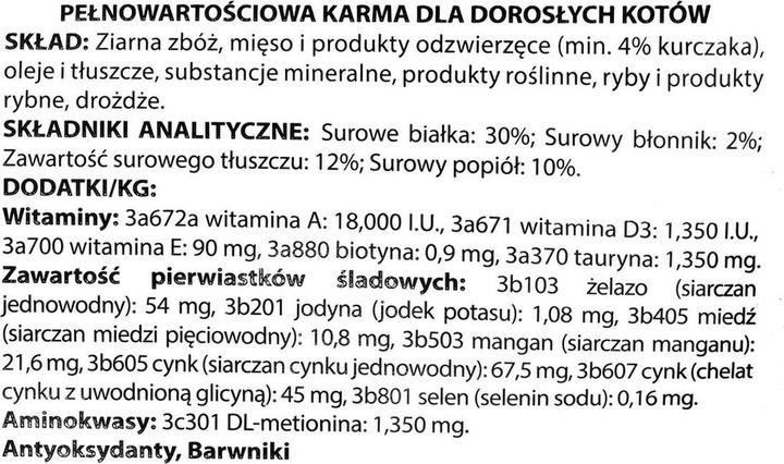 Nährwerte und Zutaten Divinus Cat Complete - Trockenfutter für Katzen - 20 kg (Senior, 1 Stk., 20000 g)