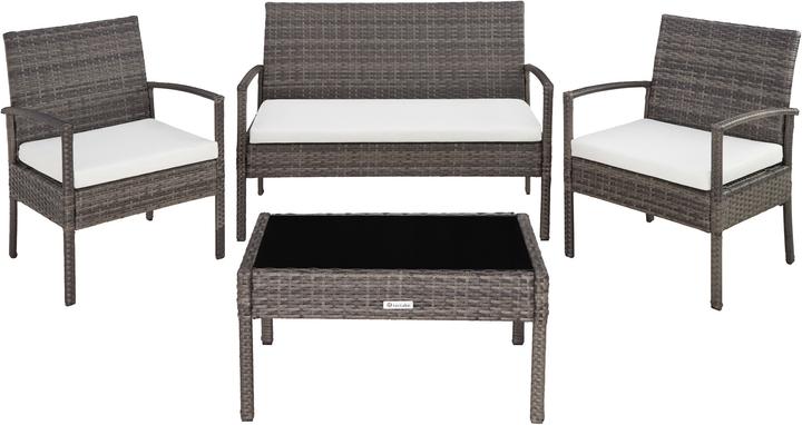 Immagine prodotto tectake Set di mobili da giardino in rattan Sparta 3+1