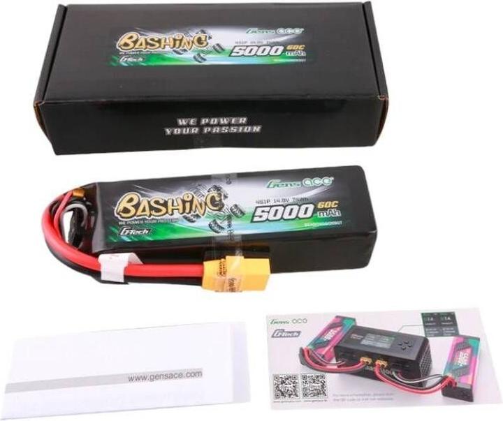 Image du produit Gens Ace G-Tech 5000mAh 14.8V 4S1P 60C Lipo Battery Pack with XT90 Plug-Bashing Series (14.80 V, 5000 mAh)