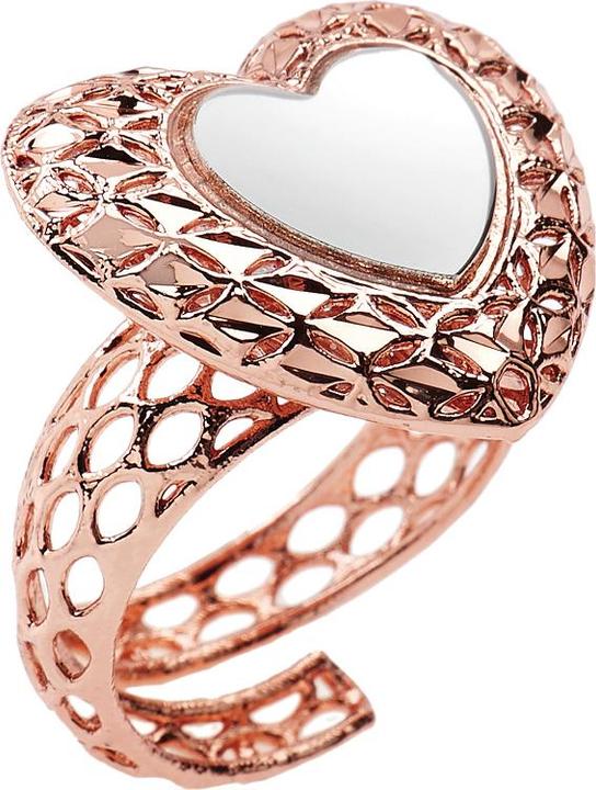 Ottaviani Rhodium-plated bronze and rose gold ring (60)
