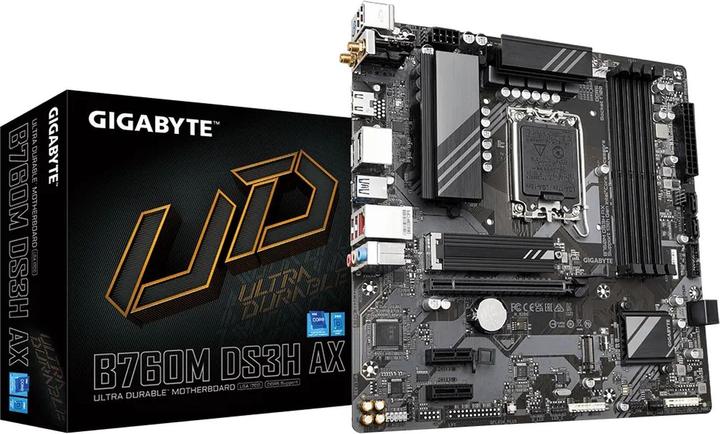 Image du produit Gigabyte GA-B760M DS3H AX (1700) (F) (LGA 1700, Intel B760 Express, mATX)