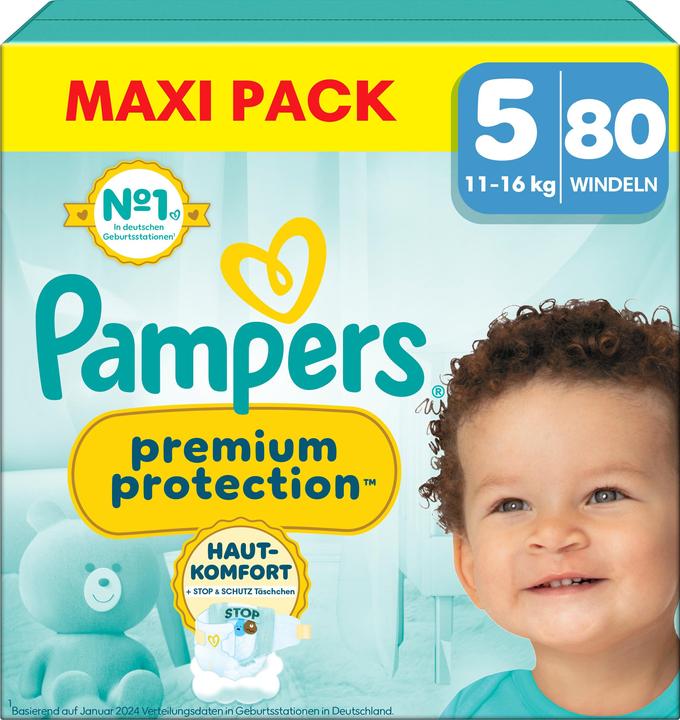 Image du produit Pampers Protection premium (Taille 5, Pack semi-mensuel, 80 pièce(s))