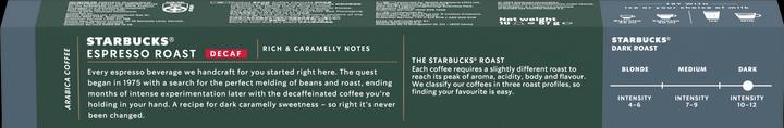 Immagine prodotto Starbucks Decaffeinated Espresso Roast by Nespresso Dark Roast (10 x Porta.)