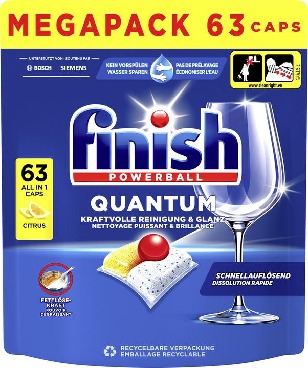 Actual product image Finish Quantum (Tabs, 63 Washing cycles)