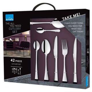 Produktbild Amefa Rome 1256 - 42-pc All You Need set - Stainless steel -Mirror Finish (42 Stück, Besteck Set)