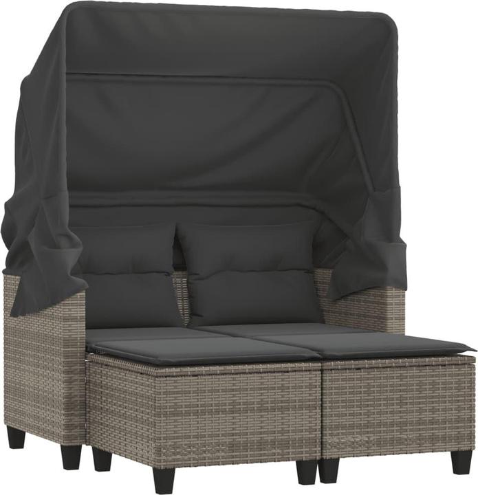 Image du produit VidaXL Canapé de jardin 2 places avec poufs