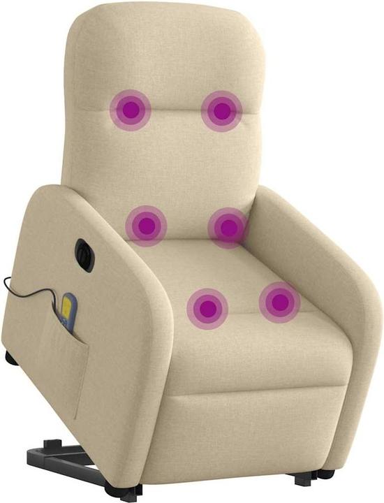Actual product image VidaXL Electric massage chair with stand-up aid cream fabric