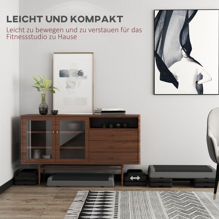 Actual product image Swisshandel24 Fitness-Stepper, 10,5/15,5/20,5cm Höhenverstellbare Steppbrett für Zuhause, Grau