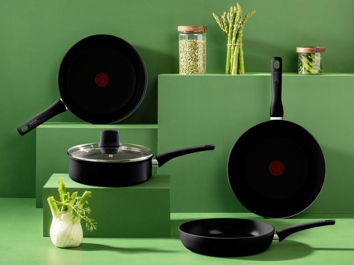 Produktbild Tefal Renew Black keramische hapjespan 24 cm - Inductie (24 cm, Kochtopf, Keramik)