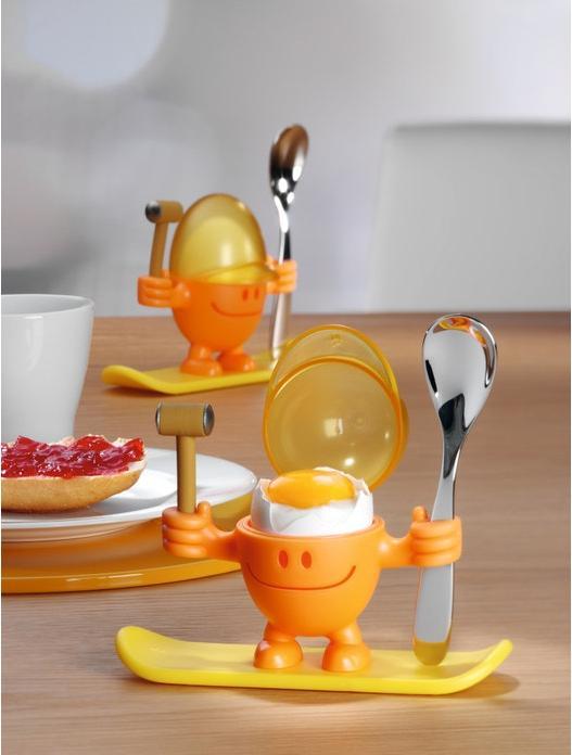 Produktbild WMF Eierbecher mit Löffel lustiger Eierbecher Kinder Kunststoff McEgg orange (1 x)