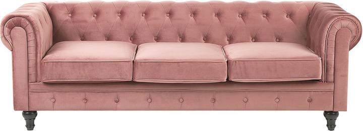 Produktbild Beliani Sofa Set Samtstoff rosa 4-Sitzer CHESTERFIELD (3-Sitzer)
