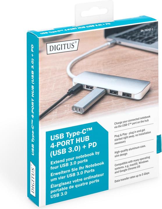 Produktbild Digitus USB-C Hub (USB-C, 4 Ports)
