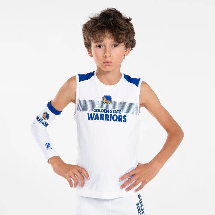Tarmak Kids' Sleeveless Basketball Base Layer Jersey 500 - NBA Golden State Warriors