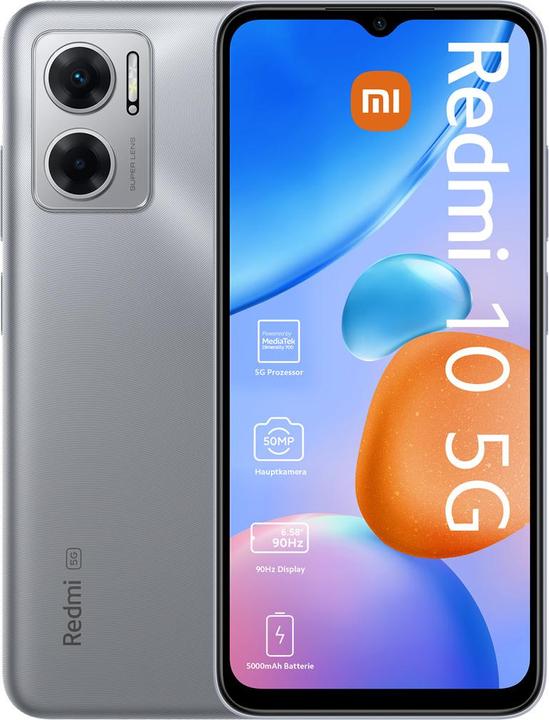 Xiaomi Redmi 10 5G (64 GB, Chrome Silver, 6.58", Dual SIM, 50 Mpx, 5G)