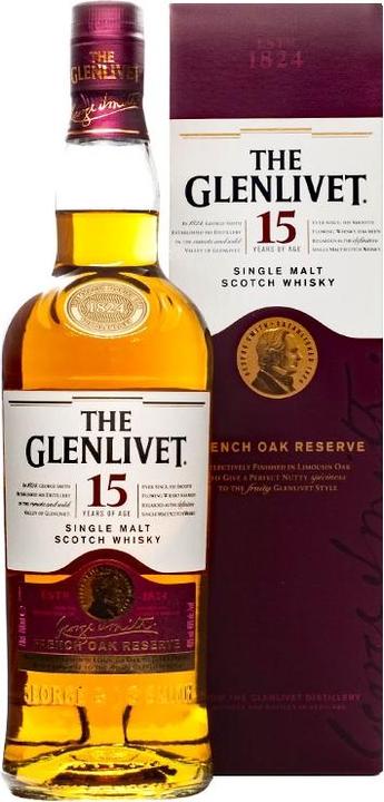 Image du produit The Glenlivet 15 ans de réserve de chêne français (Single Malt, Scotch Whisky, 1 x 70 cl)