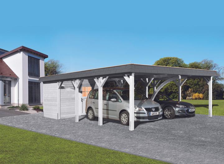 Weka Holzbau Glulam Flat Roof Double Carport 615 Gr.2