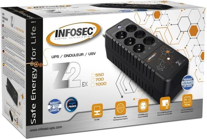 Actual product image Infosec compatible Z2 EX 1000 (1000 VA, 500 W, Online double converter UPS)