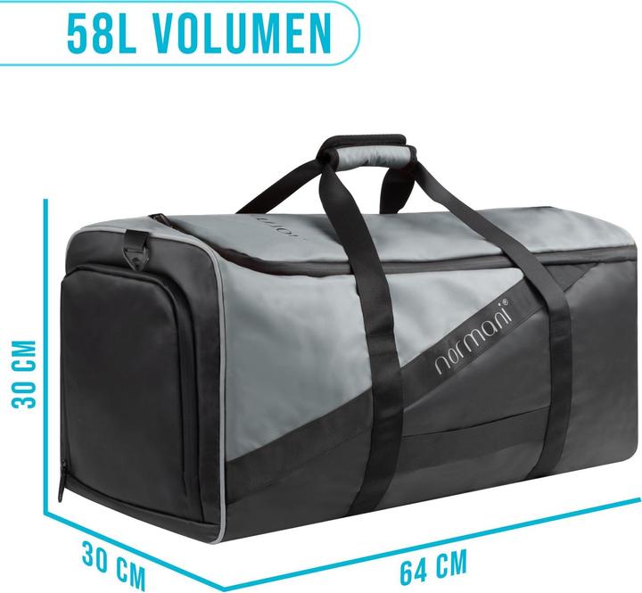 Immagine prodotto Normani Borsa sportiva con funzione di zaino da 58 l con cintura per i fianchi - 9277 (58 l)