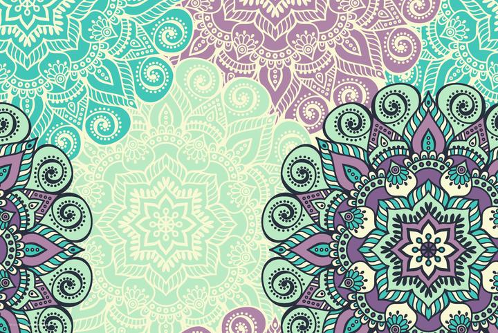 Produktbild CoverYourDesk Schreibtischunterlage Mandala grün-türkis