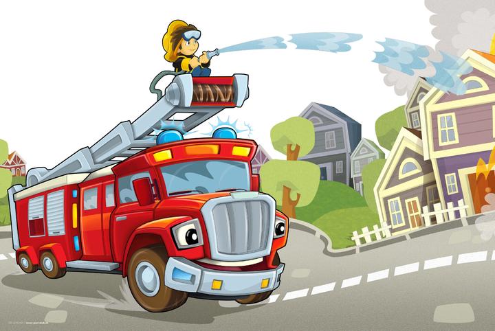 Actual product image CoverYourDesk Fire engine in action