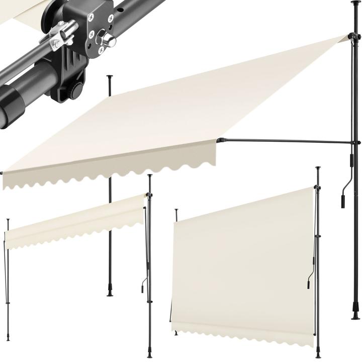 Produktbild tectake Klemmmarkise mit Handkurbel (3.50 m)