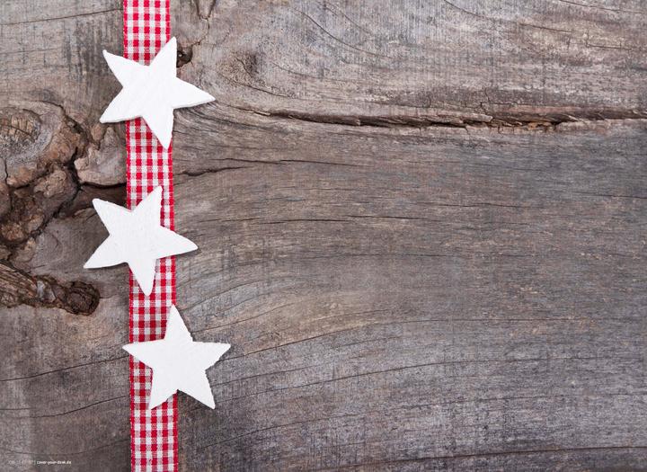 Actual product image CoverYourDesk Stars on red ribbon