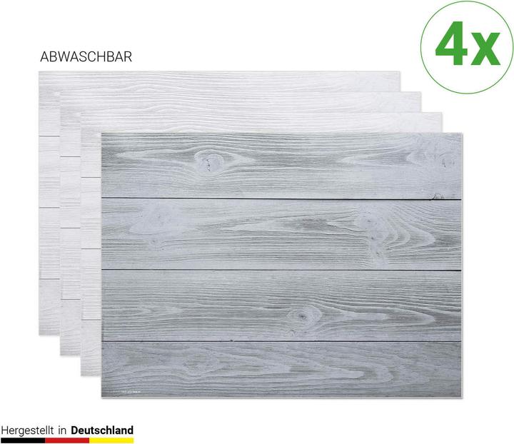 CoverYourDesk Tischset Graue Holzbretter Hintergrund