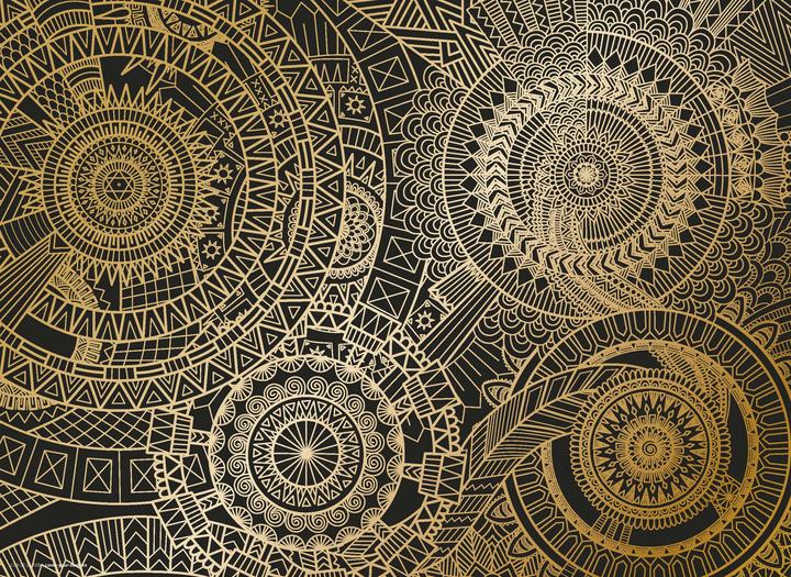Produktbild CoverYourDesk Tischset Mandala gold-schwarz