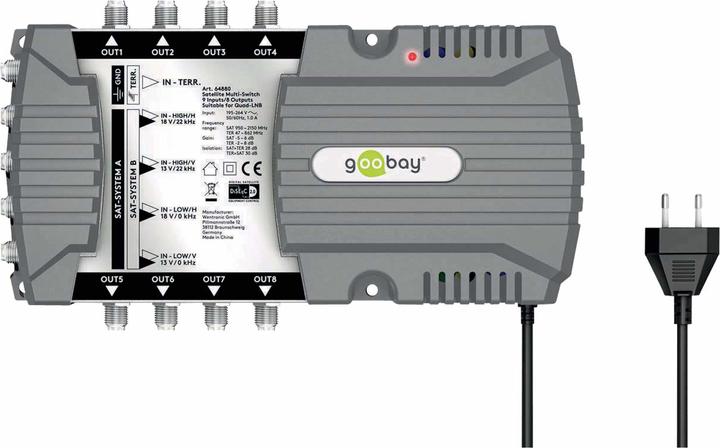 Produktbild Goobay Sat-Multischalter 9 Eingänge/8 Ausgänge (Multischalter)