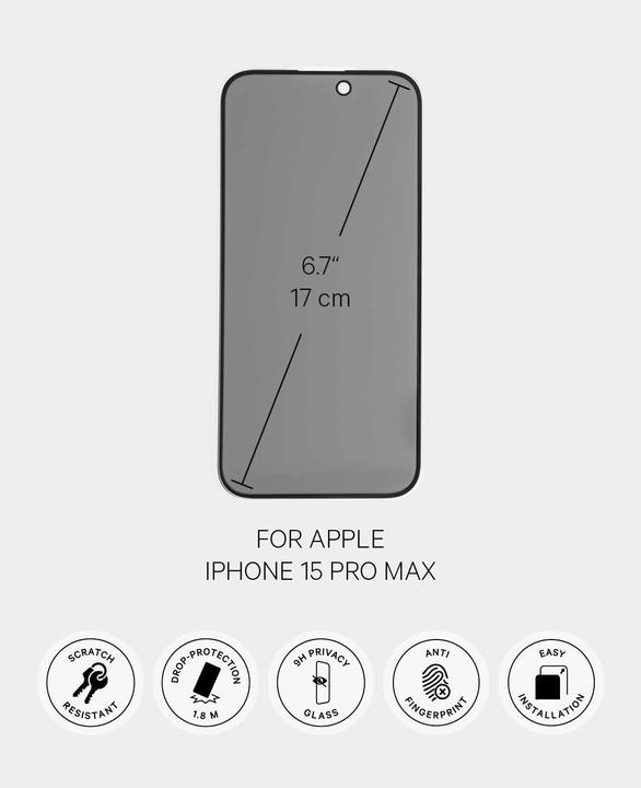 Actual product image Paladin Privacy Screen Protector (1 Piece, Apple iPhone 15 Pro Max)