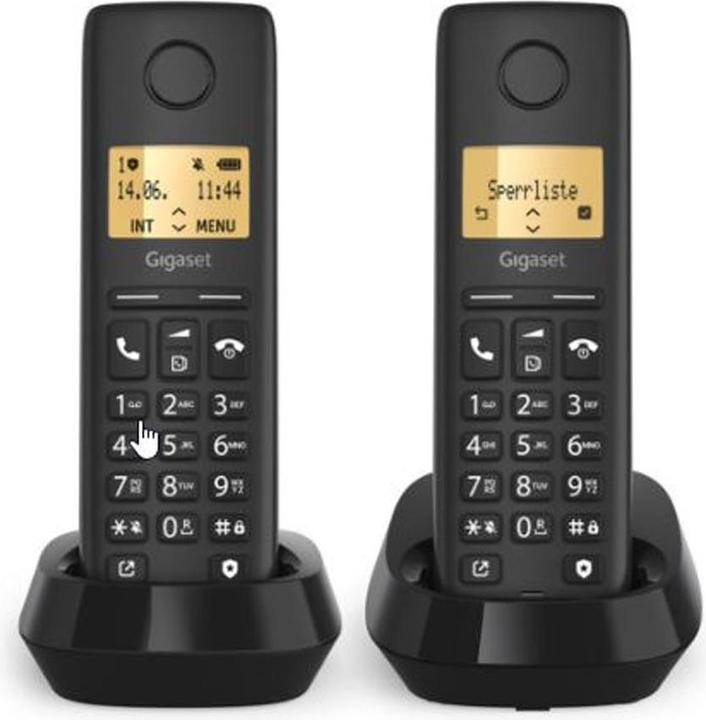 Actual product image Gigaset Pure 100 Duo DECT Clip Eco bw