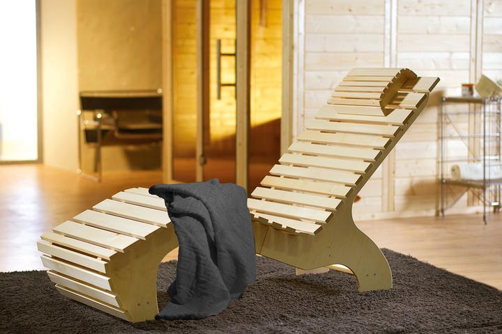Produktbild Weka Holzbau Sauna Wellness-Komfortliege Weka 163,5x64x93,5 cm aus Holz ergonomisch inkl. Saunatuch