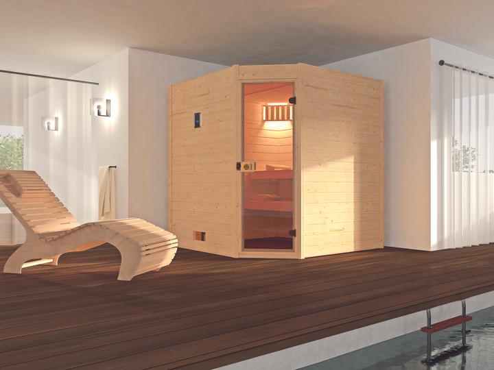 Actual product image Weka Holzbau MH corner sauna 539 GT size 2 (Without oven)