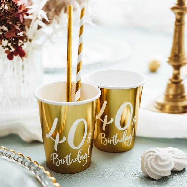 Actual product image Partydeco Mug 40 years in gold (6 x)
