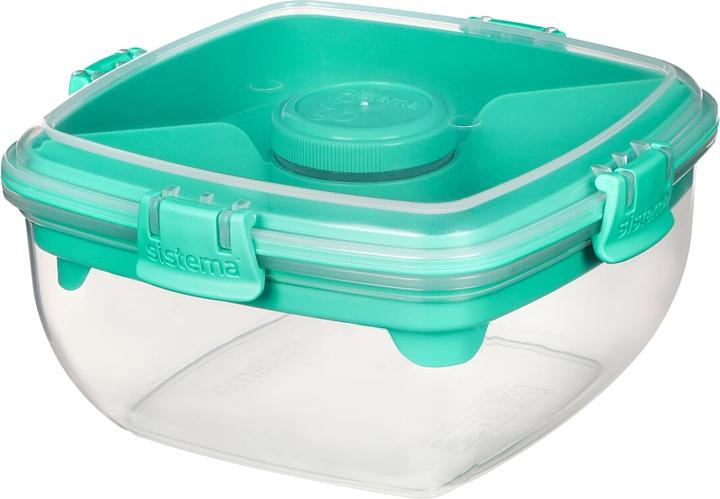 Actual product image Sistema Salad box to go with cutlery 1,1 l 16,5x16,5x8,5cm assorted colors