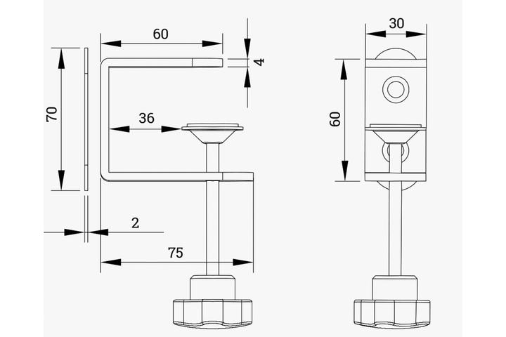 Actual product image OK-Line Tischklemmen Side, silber